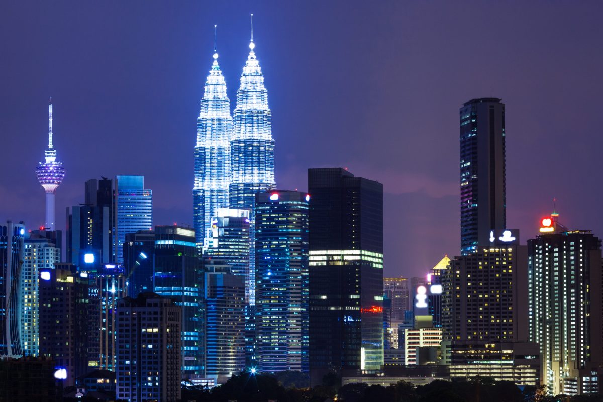 Capital city of Malaysia, Kuala Lumpur at night